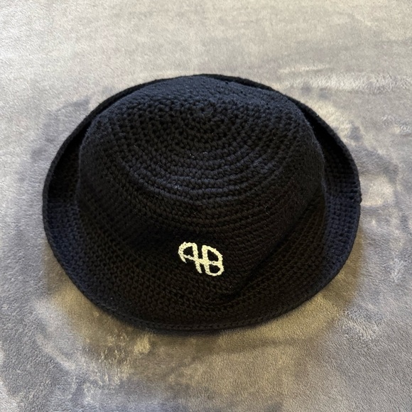 Anine Bing Black Darra Crochet Bucket Size Medium/Large